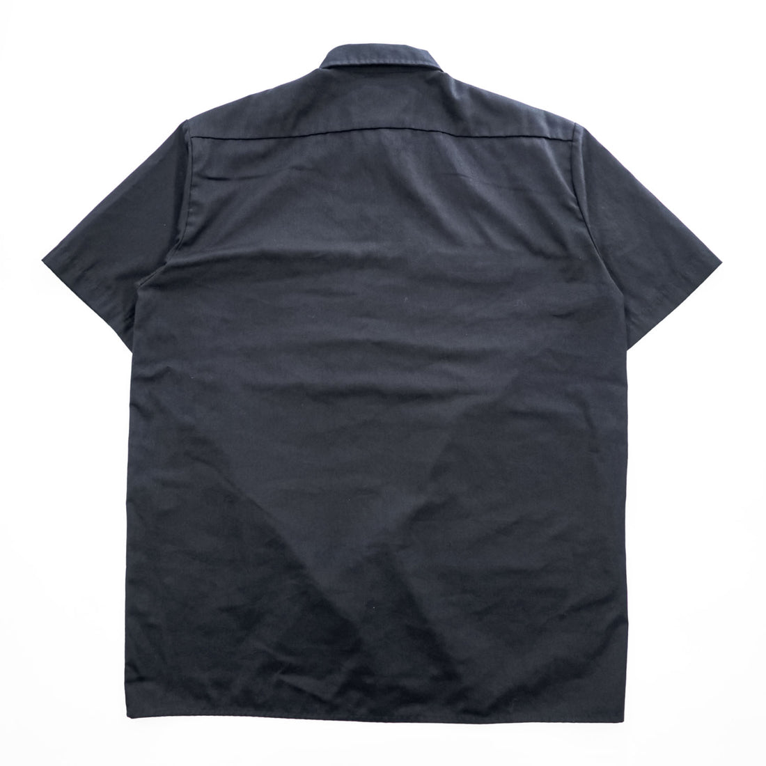 Dickies 半袖ワークシャツ XL ブラック ビッグサイズ フラップ ダブルポケット ボックスシルエット