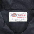 Dickies 半袖ワークシャツ XL ブラック ビッグサイズ フラップ ダブルポケット ボックスシルエット