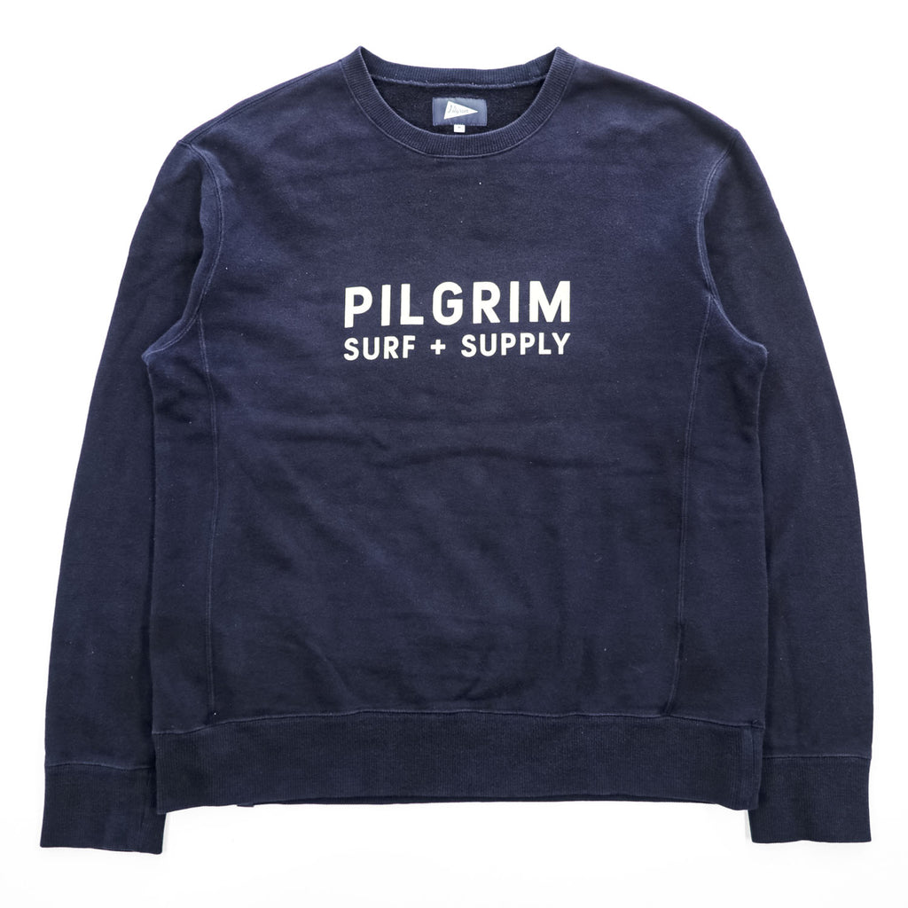 Pilgrim Surf＋Supply 日本製 クルーネック スウェット トレーナー M ネイビー 36-13-0010-375