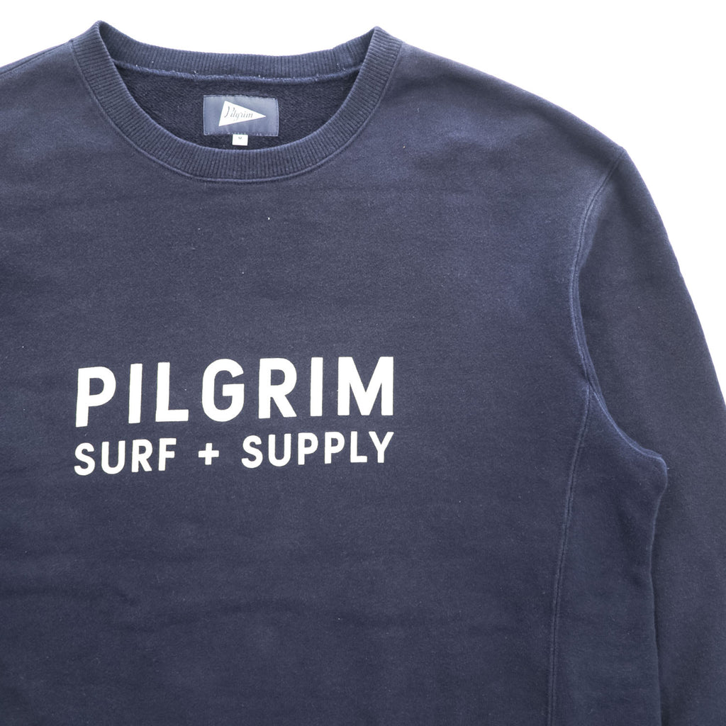 Pilgrim Surf＋Supply 日本製 クルーネック スウェット トレーナー M ネイビー 36-13-0010-375