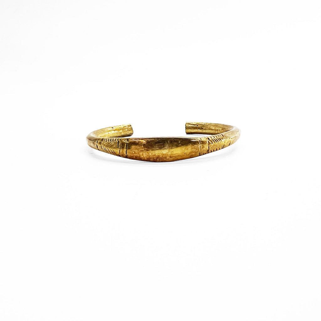 Vintage West African Tuareg Fulani Bracelet バングル 真鍮 ブラス ゴールド 彫金 トライバル