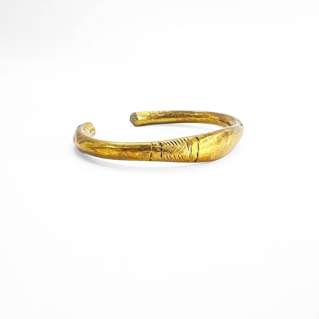 Vintage West African Tuareg Fulani Bracelet バングル 真鍮 ブラス ゴールド 彫金 トライバル