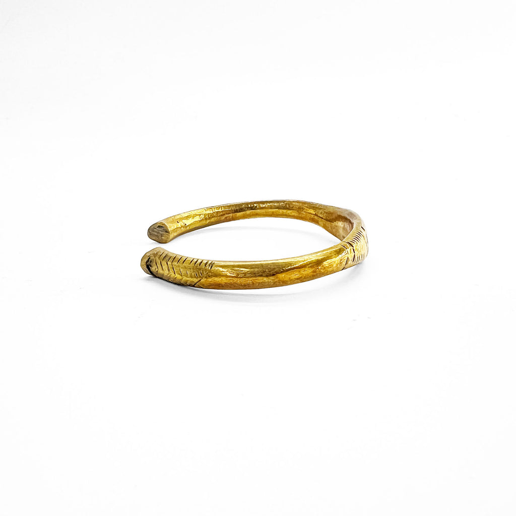 Vintage West African Tuareg Fulani Bracelet バングル 真鍮 ブラス ゴールド 彫金 トライバル