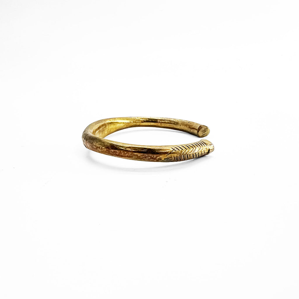 Vintage West African Tuareg Fulani Bracelet バングル 真鍮 ブラス ゴールド 彫金 トライバル