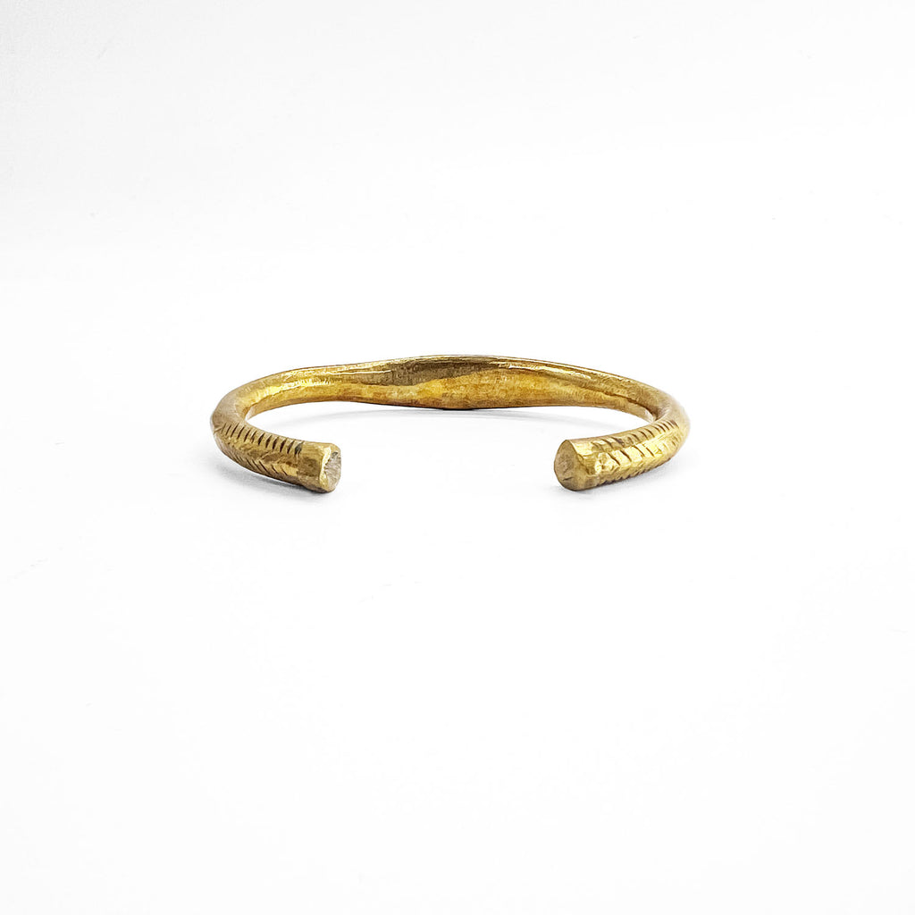 Vintage West African Tuareg Fulani Bracelet バングル 真鍮 ブラス ゴールド 彫金 トライバル