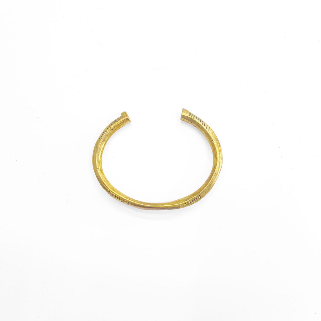 Vintage West African Tuareg Fulani Bracelet バングル 真鍮 ブラス ゴールド 彫金 トライバル