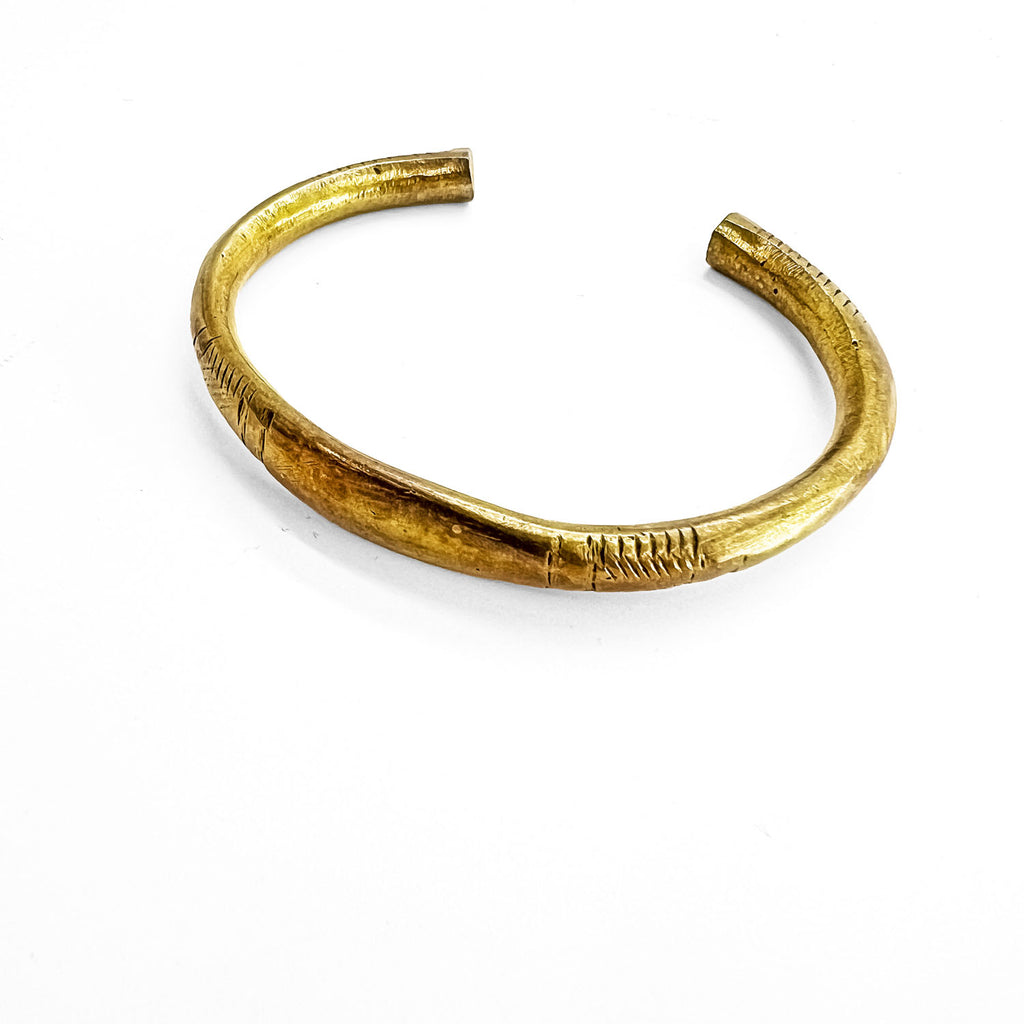Vintage West African Tuareg Fulani Bracelet バングル 真鍮 ブラス ゴールド 彫金 トライバル