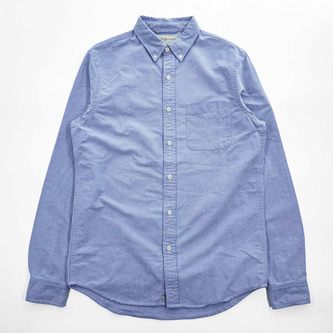 DENIM & SUPPLY RALPH LAUREN 長袖 オックスフォードシャツ S ブルー ボタンダウン 胸ポケット