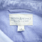 DENIM & SUPPLY RALPH LAUREN 長袖 オックスフォードシャツ S ブルー ボタンダウン 胸ポケット