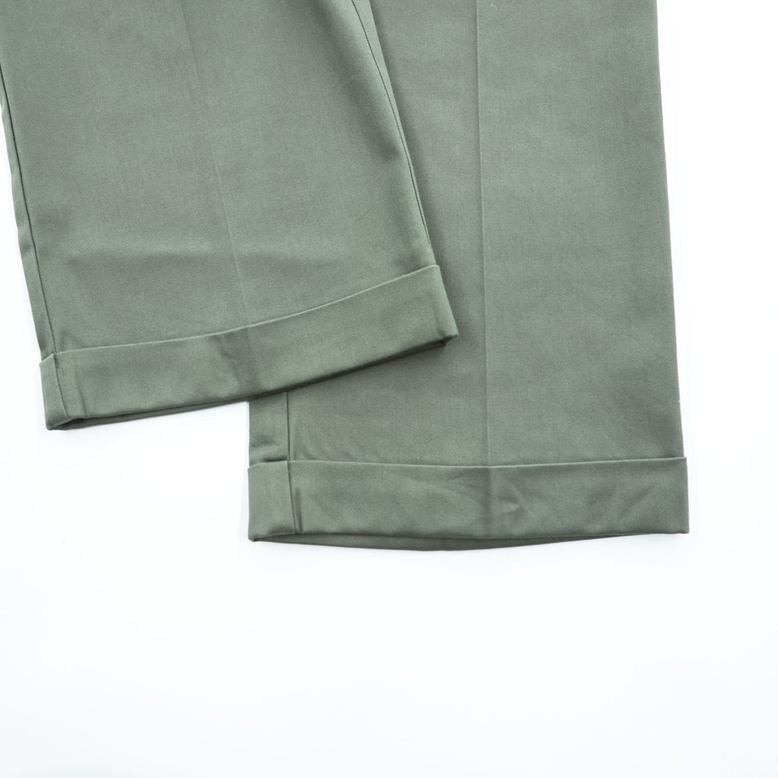ROUNDTREE ＆YORKE 2タック スラックス パンツ TOTAL FLEX コットン L オリーブ グリーン プリーツ ダブルカフス