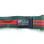 Polo Ralph Lauren 90年代 USA製 ヴィンテージ Dリング リボンベルト ストライプ レッド グリーン