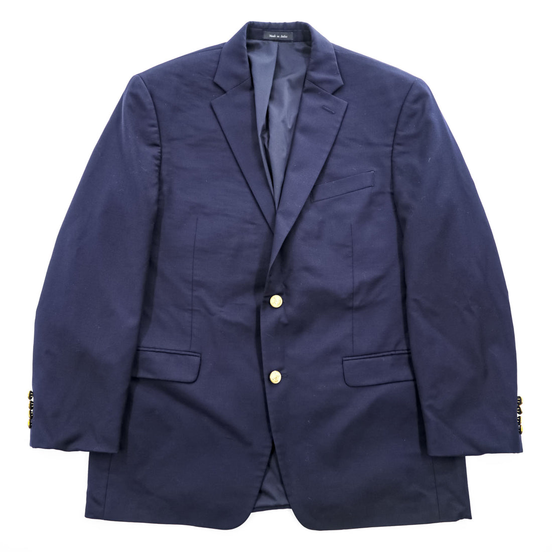 LAUREN RALPH LAUREN 90年代 ヴィンテージ ブレザー 2B テーラードジャケットXL ネイビー ギャバジン macy's men's store 紺ブレ 金ボタン