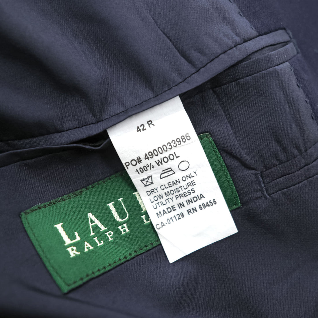 LAUREN RALPH LAUREN 90年代 ヴィンテージ ブレザー 2B テーラードジャケットXL ネイビー ギャバジン macy's men's store 紺ブレ 金ボタン