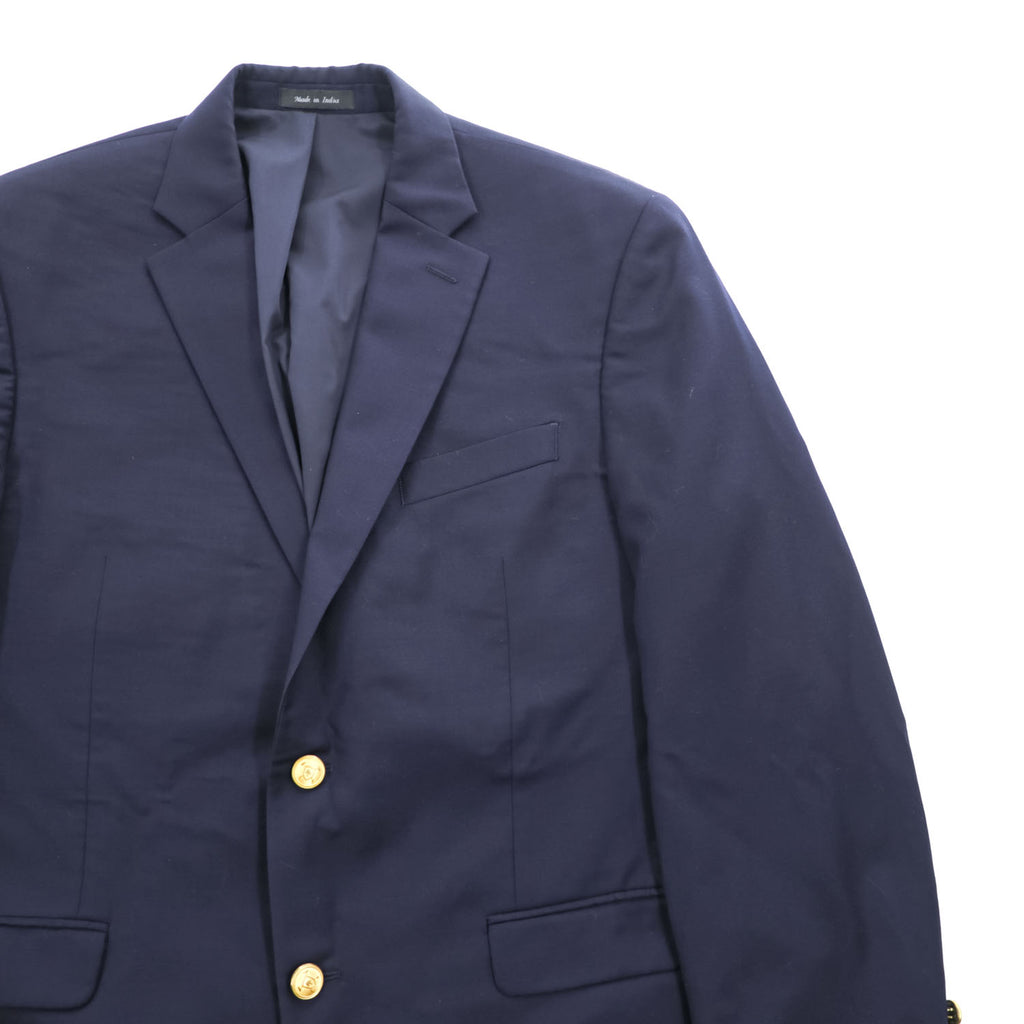 LAUREN RALPH LAUREN 90年代 ヴィンテージ ブレザー 2B テーラードジャケットXL ネイビー ギャバジン macy's men's store 紺ブレ 金ボタン