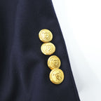 LAUREN RALPH LAUREN 90年代 ヴィンテージ ブレザー 2B テーラードジャケットXL ネイビー ギャバジン macy's men's store 紺ブレ 金ボタン