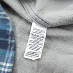 L.L.Bean 長袖 フランネルシャツ フリース裏地 L ブルー チェック SLIGHTLY FITTED ダブルポケット