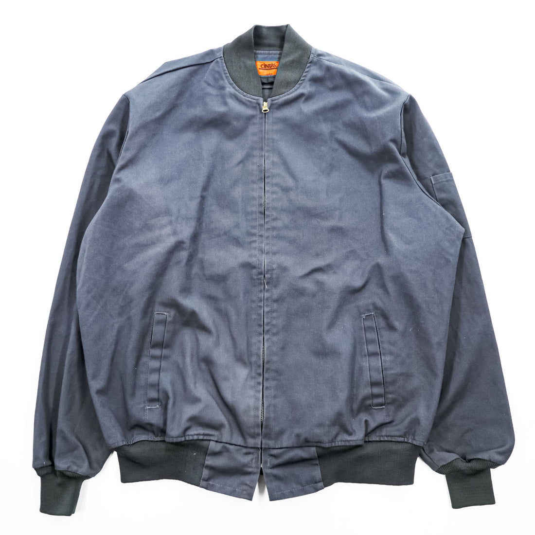 90s Vintage Work Bomber Jacket CINTAS ワーク ボンバージャケット ジップアップ ブルゾン XL グレー 90年代