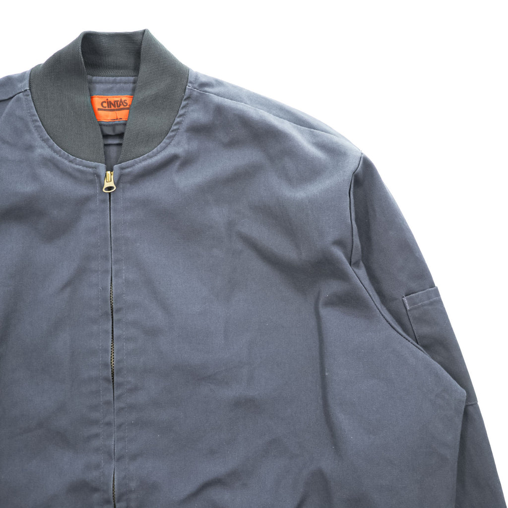 90s Vintage Work Bomber Jacket CINTAS ワーク ボンバージャケット ジップアップ ブルゾン XL グレー 90年代