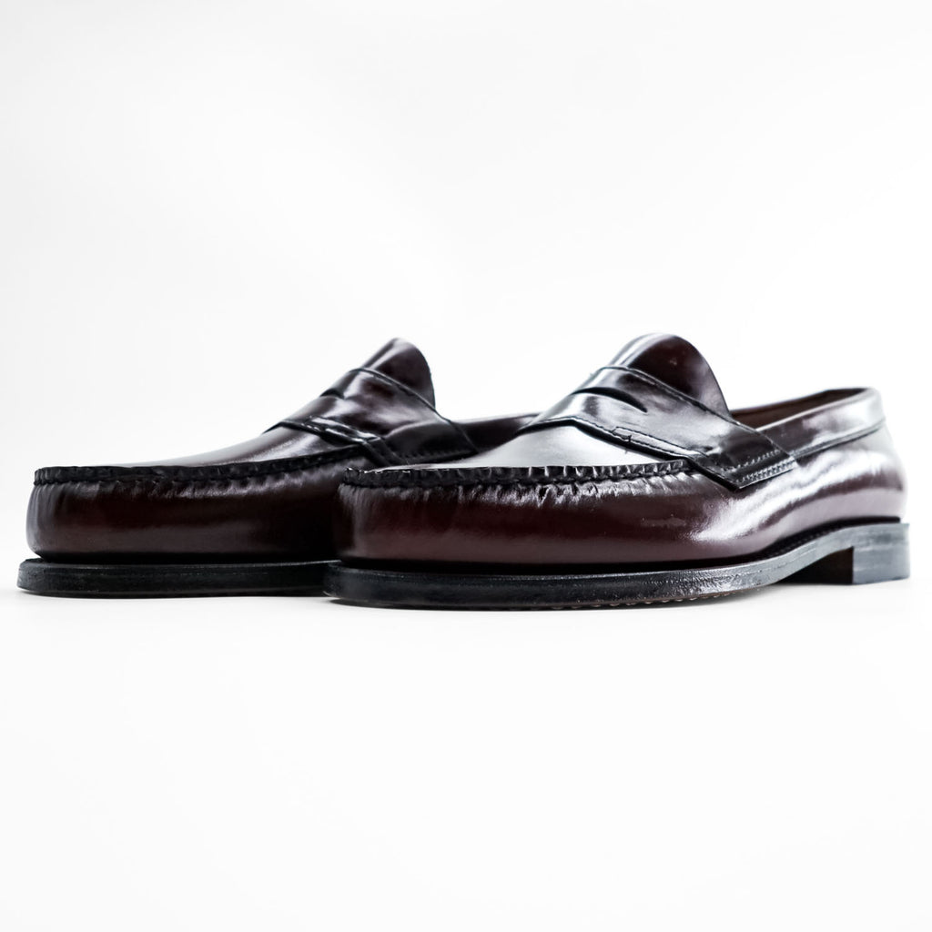 Vintage G.H. Bass Weejuns Leavitt Penny 731 Burgundy Leather Loafers USA Made 8.5C