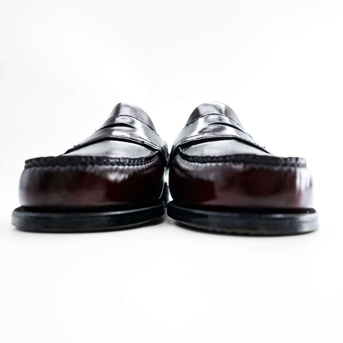 Vintage G.H. Bass Weejuns Leavitt Penny 731 Burgundy Leather Loafers USA Made 8.5C
