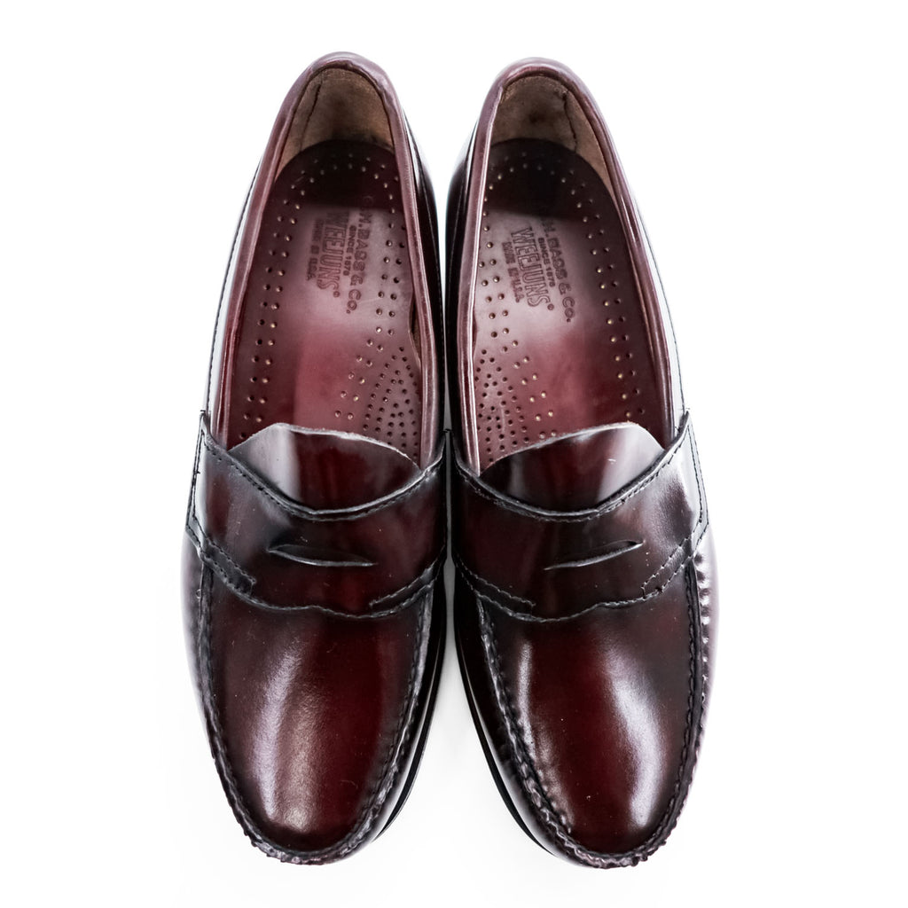 Vintage G.H. Bass Weejuns Leavitt Penny 731 Burgundy Leather Loafers USA Made 8.5C