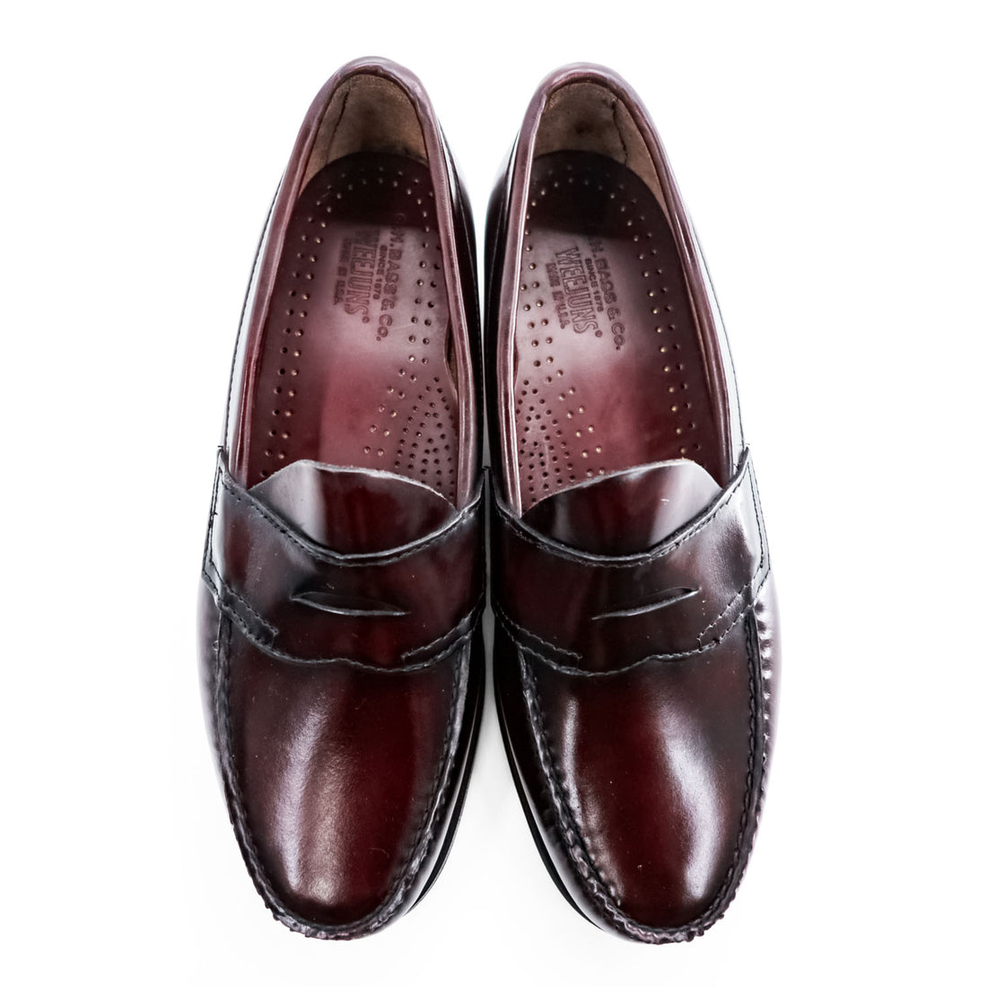 Vintage G.H. Bass Weejuns Leavitt Penny 731 Burgundy Leather Loafers USA Made 8.5C