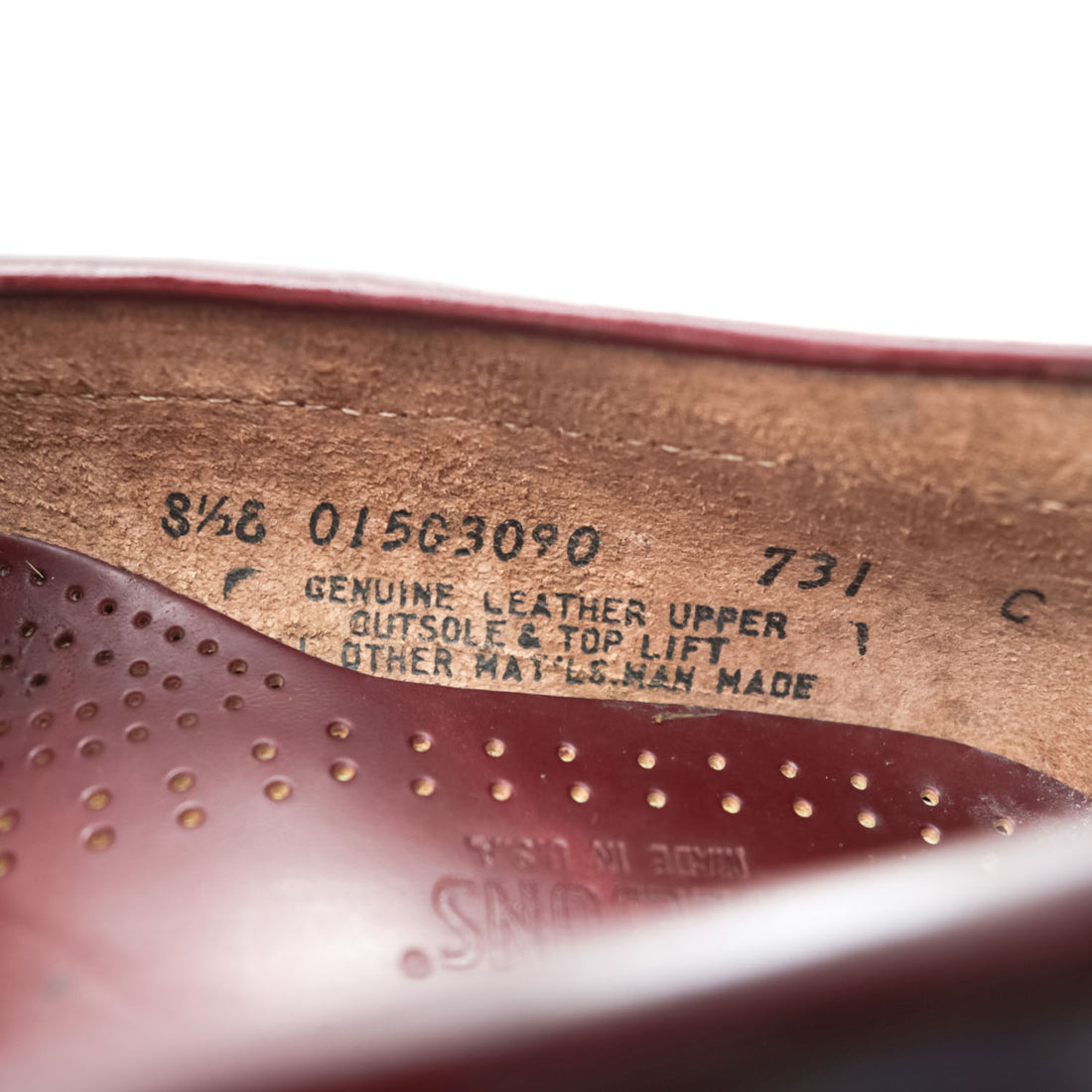 Vintage G.H. Bass Weejuns Leavitt Penny 731 Burgundy Leather Loafers USA Made 8.5C