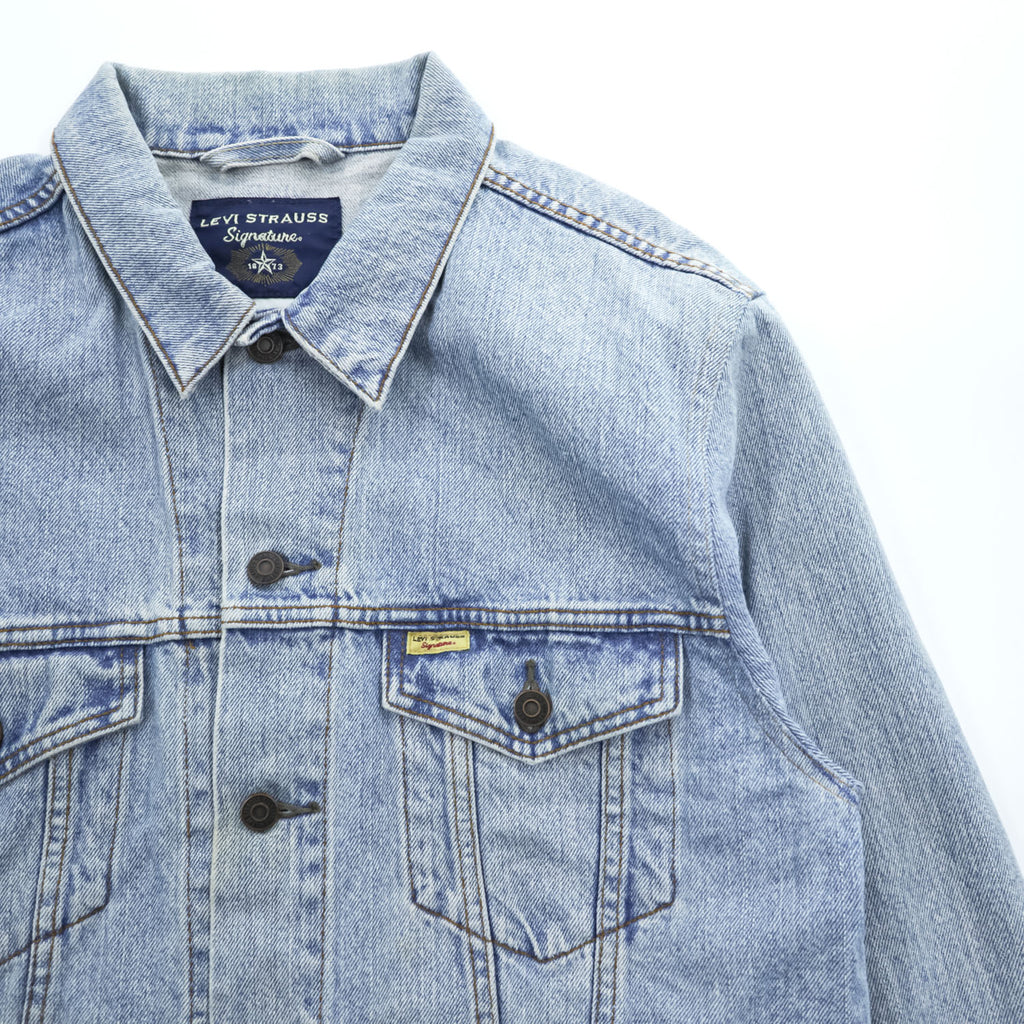 LEVI STRAUSS Signature 00年代 デニム トラッカージャケット Gジャン L ライトブルー インディゴ