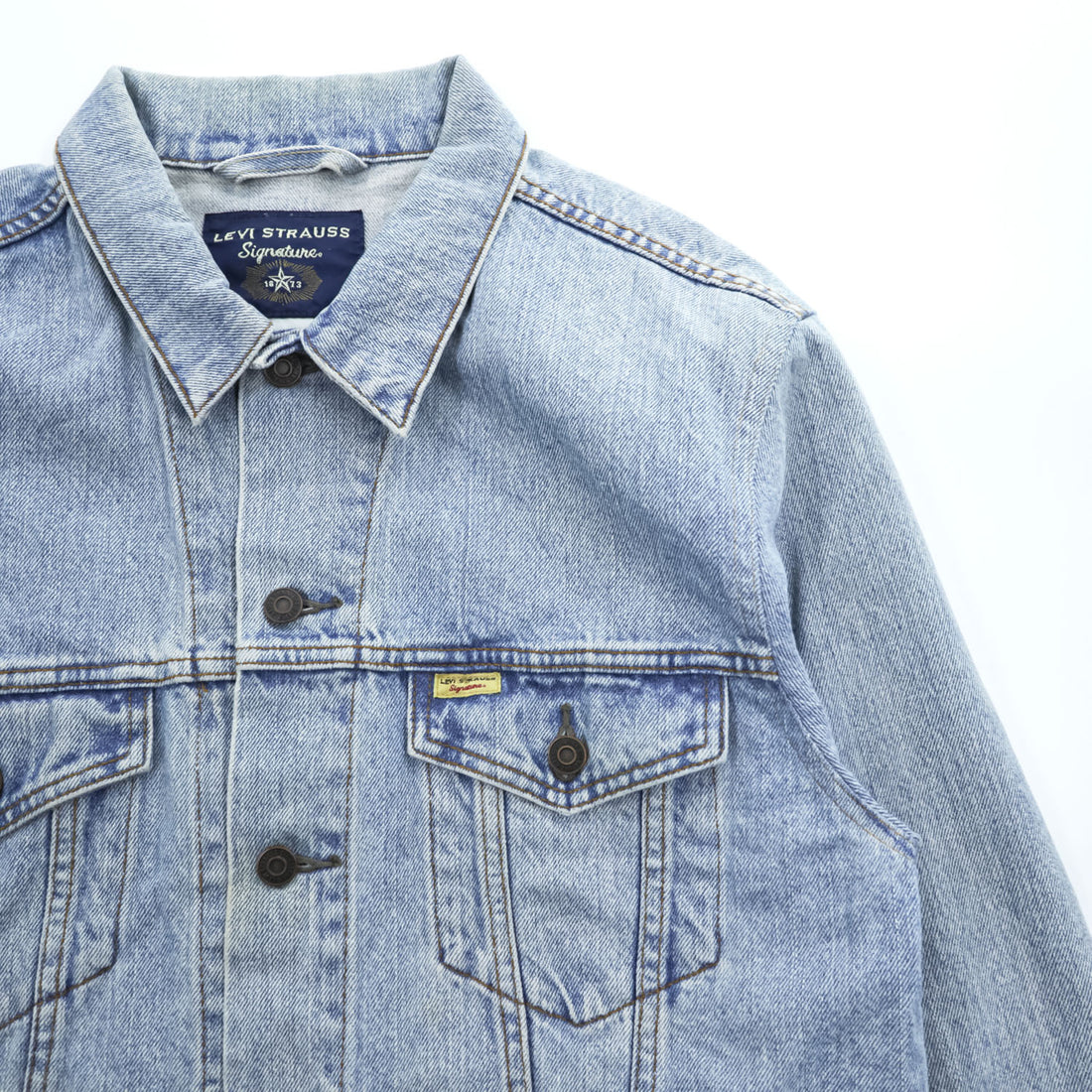 LEVI STRAUSS Signature 00年代 デニム トラッカージャケット Gジャン L ライトブルー インディゴ