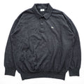 LACOSTE Crocodile Logo Long Sleeve Knit Polo Shirt Dark Gray Size 8