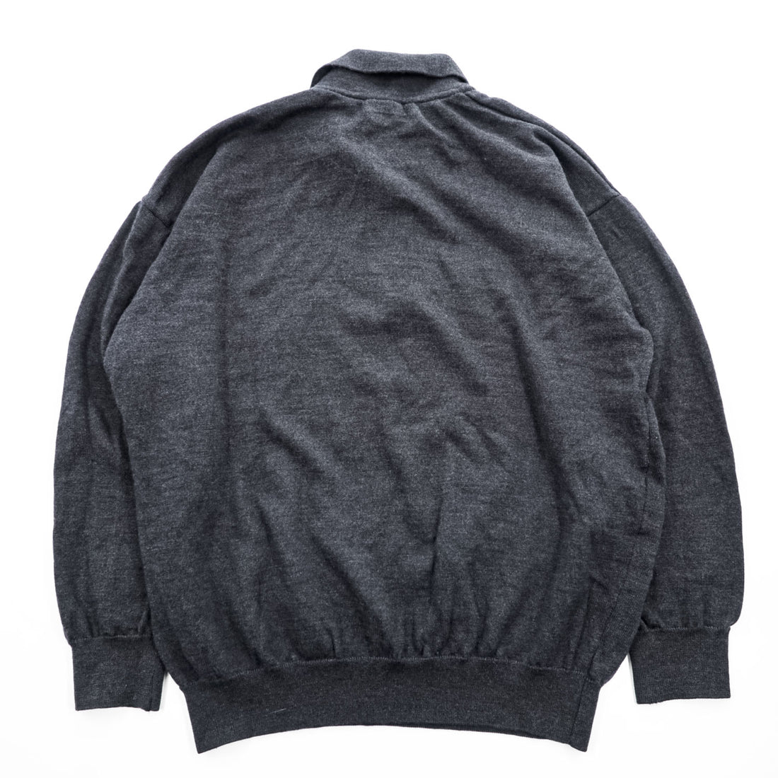 LACOSTE Crocodile Logo Long Sleeve Knit Polo Shirt Dark Gray Size 8