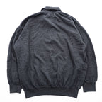 LACOSTE Crocodile Logo Long Sleeve Knit Polo Shirt Dark Gray Size 8