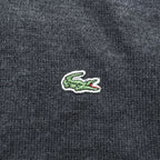 LACOSTE Crocodile Logo Long Sleeve Knit Polo Shirt Dark Gray Size 8