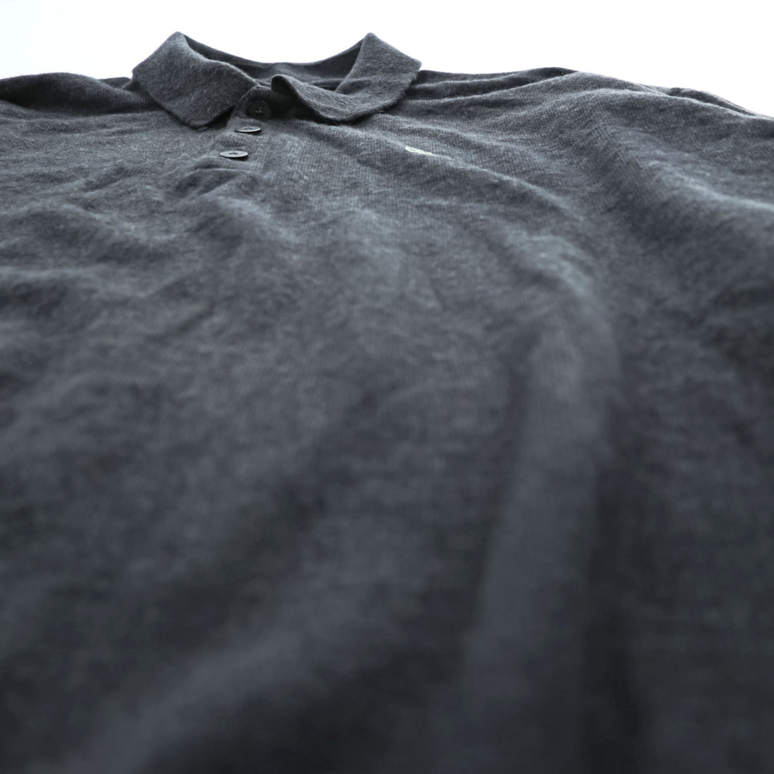 LACOSTE Crocodile Logo Long Sleeve Knit Polo Shirt Dark Gray Size 8