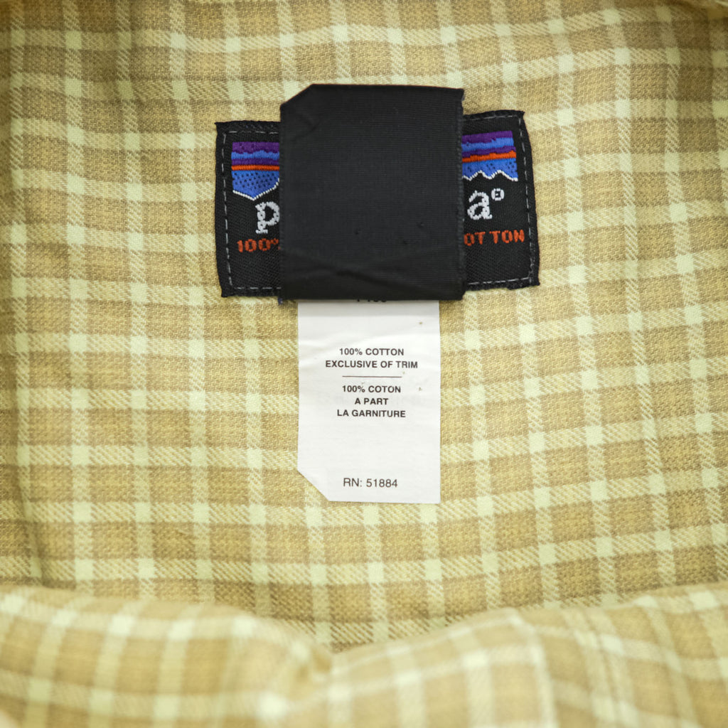 1999 Patagonia Organic Pima Cotton Plaid Long Sleeve Shirt Men's XL Made in Portugal