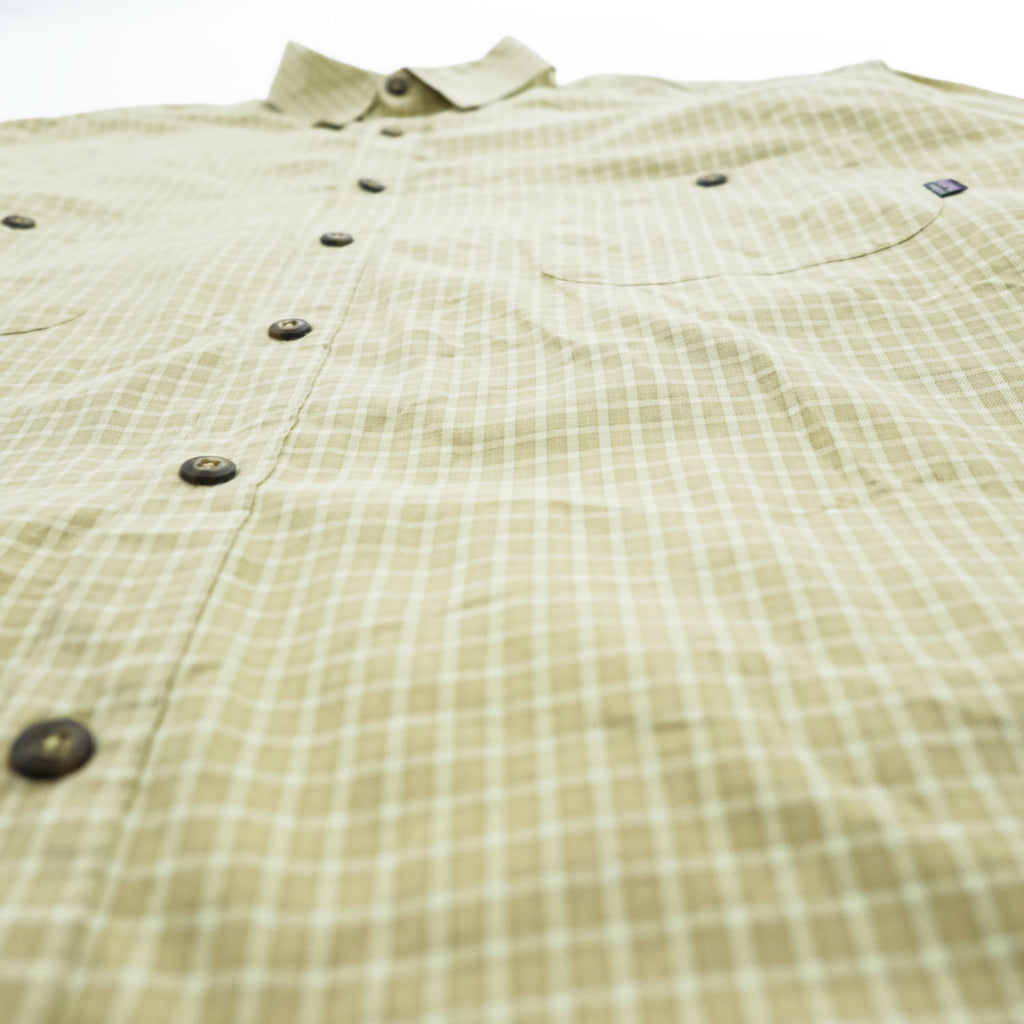 1999 Patagonia Organic Pima Cotton Plaid Long Sleeve Shirt Men's XL Made in Portugal