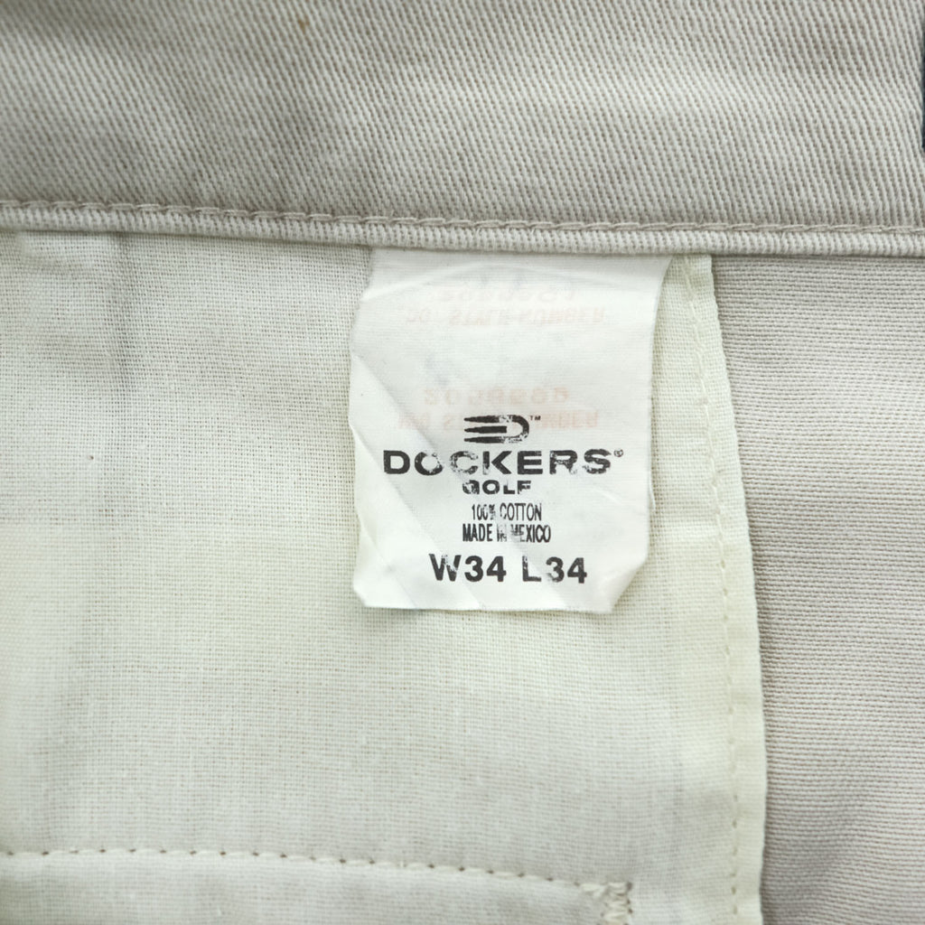 DOCKERS (Levi Strauss) 00s Vintage Wide 2-Tuck Pleated Chino Pants Beige L GOLF