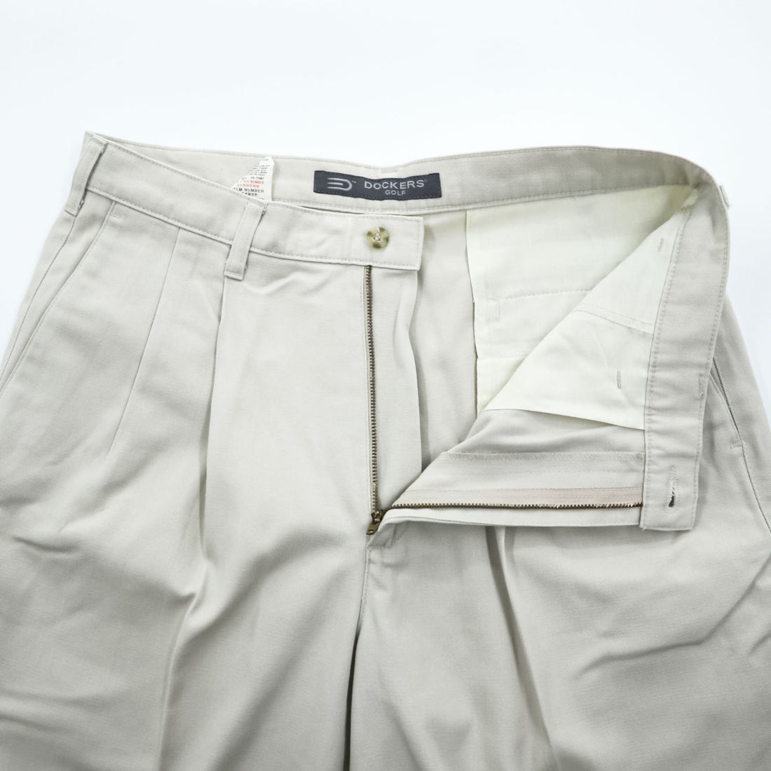 DOCKERS (Levi Strauss) 00s Vintage Wide 2-Tuck Pleated Chino Pants Beige L GOLF