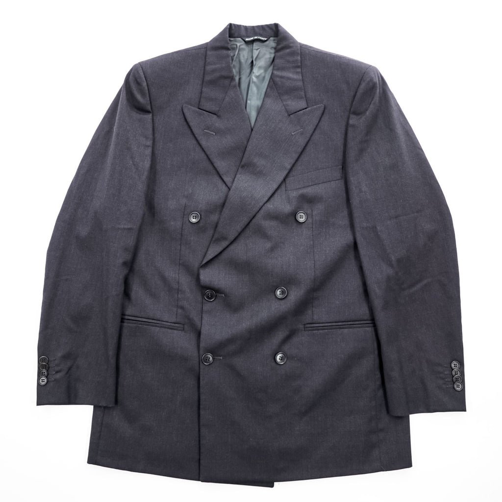 BASILE イタリア製 ロロピアーナ Loro Piana SUPER 110's ダブルブレスト テーラードジャケット ブレザー M グレー
