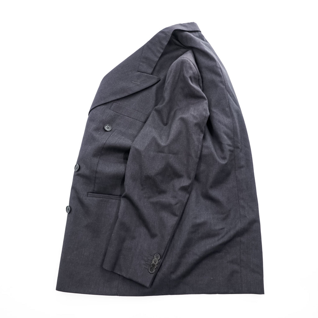 BASILE イタリア製 ロロピアーナ Loro Piana SUPER 110's ダブルブレスト テーラードジャケット ブレザー M グレー