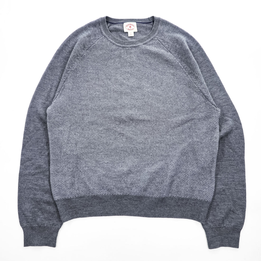 Brooks Brothers Red Fleece 100% Merino Wool Raglan Crewneck Sweater Gray XL