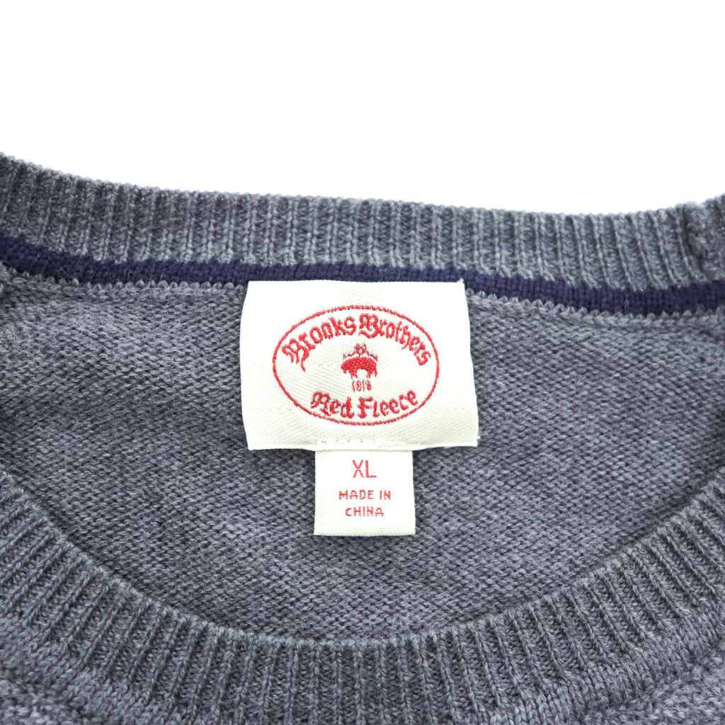 Brooks Brothers Red Fleece 100% Merino Wool Raglan Crewneck Sweater Gray XL
