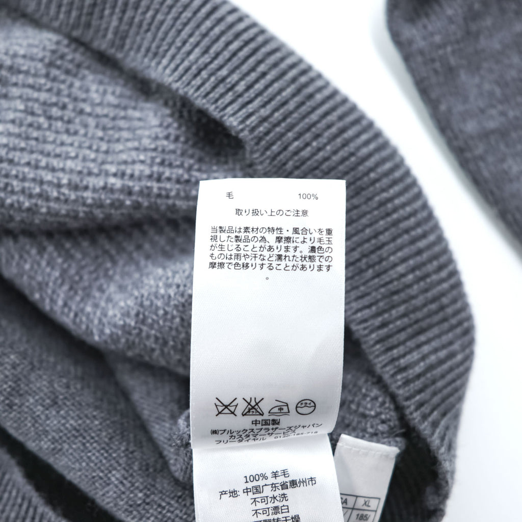 Brooks Brothers Red Fleece 100% Merino Wool Raglan Crewneck Sweater Gray XL