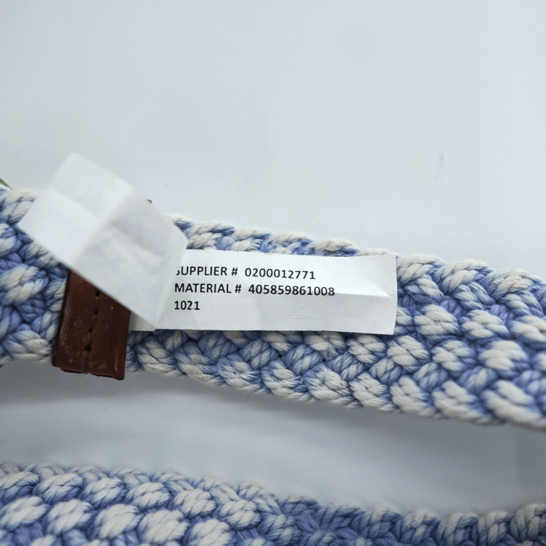 Polo Ralph Lauren ダブルリング ベルト ヴィンテージ加工 編み込み ブルー 真鍮 ゴールド