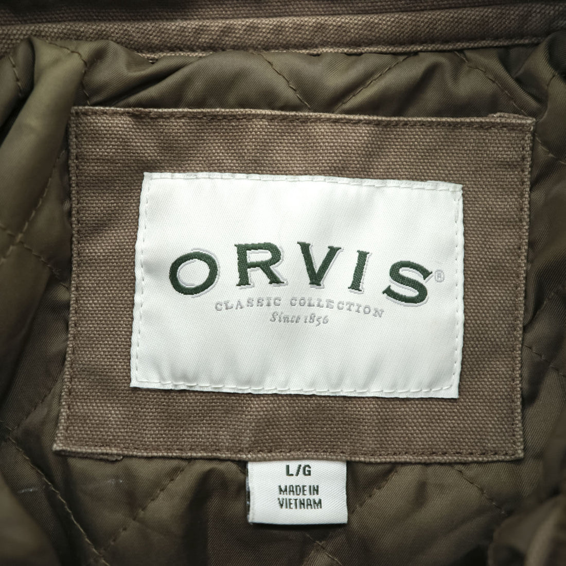 ORVIS ダック地 ハンティングジャケット L キャンバス 襟コーデュロイ 中綿 キルティングライナー