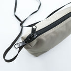 Herve Chapelier 2884N Nylon Square Crossbody Shoulder Bag Nacre Beige France