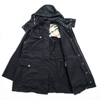 Burberry Brit 3808689 Black Hooded Technical Field Parka Nova Check Women's US 6