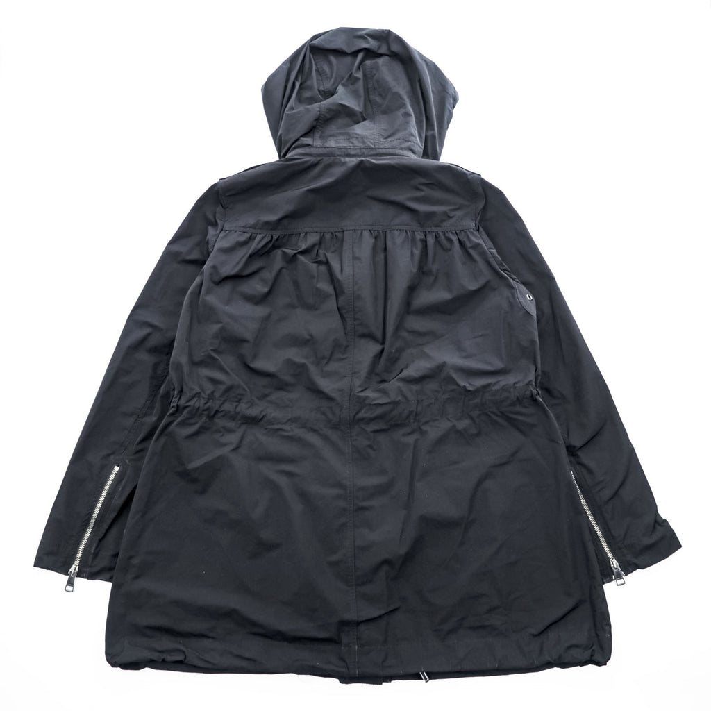 Burberry Brit 3808689 Black Hooded Technical Field Parka Nova Check Women's US 6