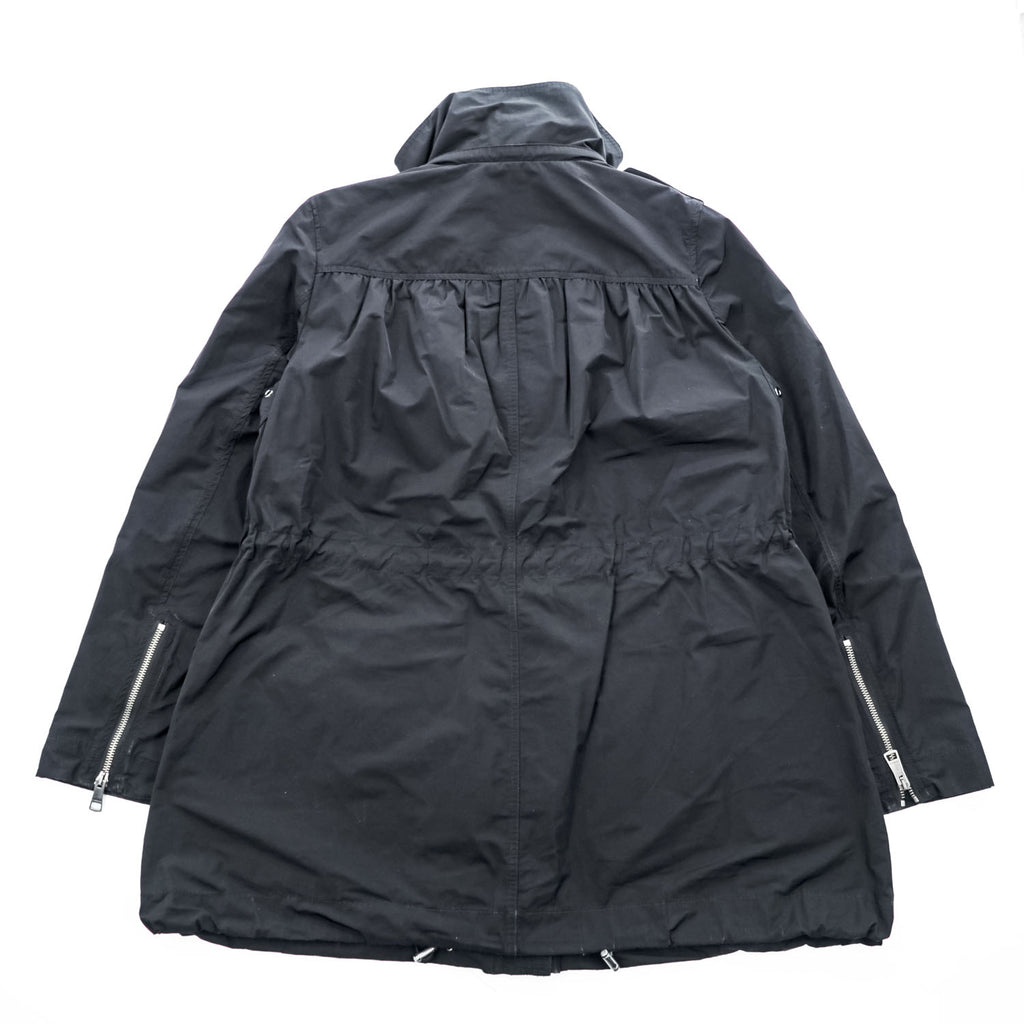 Burberry Brit 3808689 Black Hooded Technical Field Parka Nova Check Women's US 6