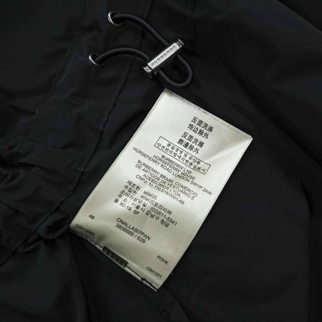 Burberry Brit 3808689 Black Hooded Technical Field Parka Nova Check Women's US 6
